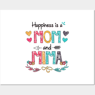 Happiness Is A Mom And Mima Wildflower Happy Mother's Day Posters and Art